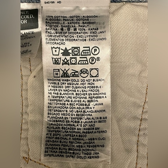 LEVI’S 501 MEN’S ORIGINAL RIPPED JEANS 40WX32L INSEAM 30 INCH MEDIUM WASH - Picture 14 of 16